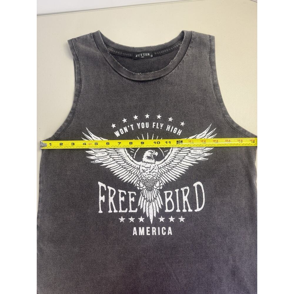Lot of 2 Zutter Graphic Muscle Tanks American Made and Free Bird America - Picture 8 of 13